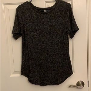 Super soft black oversized heathered tee